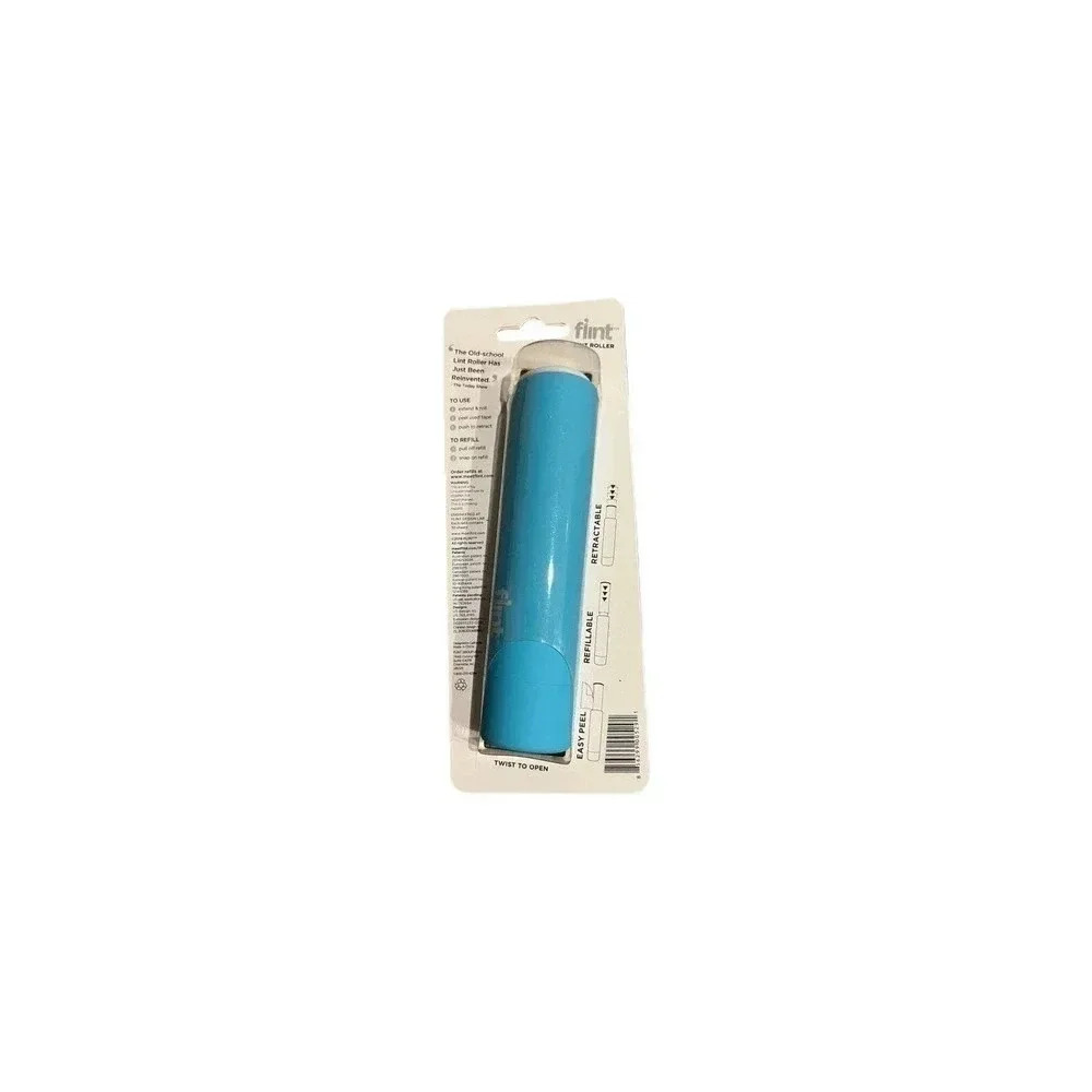 Flint Retractable Lint Roller Refillable Blue